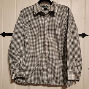 Ralph Lauren Shirt Black White Checkered Long Sleeve Button Up Size 2X